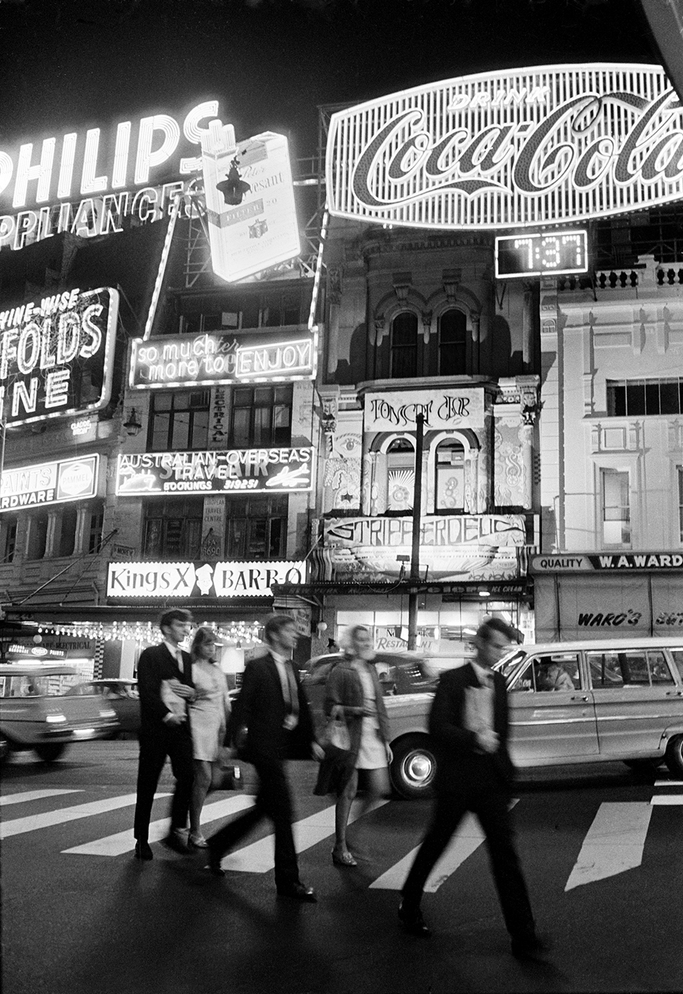 Cities and towns - Sydney - William Street - Kings Cross at night, photographed by J.Fitzpatrick